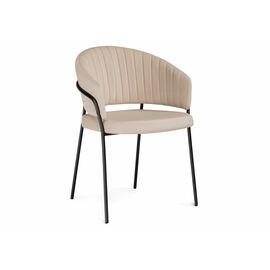 Стул на металлокаркасе Лео бежевый brandy light 2 / черный | Интернет магазин мебели и декора LifeDekor