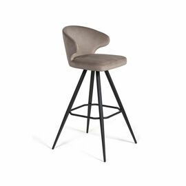 Стул полубарный Richard поворотный 360 градусов, бархат бежевый 5 | Интернет магазин мебели и декора LifeDekor