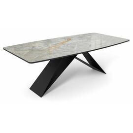 Стол DikLine SKY220 Керамика Titanium Silver River Polished/подстолье черное/опоры черные (2 уп.), | Интернет магазин мебели и декора LifeDekor