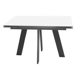 Стол DikLine SKM120 Керамика Mono white (белый матовый)/подстолье черное, | Интернет магазин мебели и декора LifeDekor