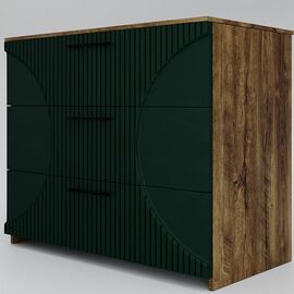 Комод «Монтале» 3Я КМК 0966.17, дуб канзас/зеленый матовый | Интернет магазин мебели и декора LifeDekor