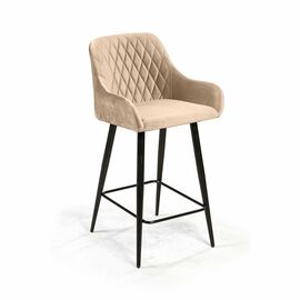 Стул полубарный Robert поворотный 360 градусов, бархат бежевый 5 | Интернет магазин мебели и декора LifeDekor