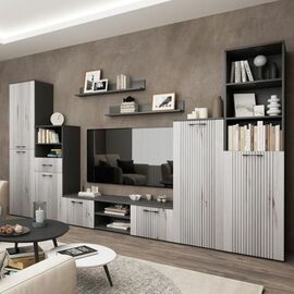 Стенка «Монреаль» КМК 0986, антрацит/дуб канадский арктик | Интернет магазин мебели и декора LifeDekor