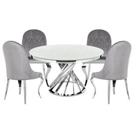 Обеденная группа Аган gray / white | Интернет магазин мебели и декора LifeDekor