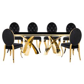 Обеденная группа Иге black / gold | Интернет магазин мебели и декора LifeDekor