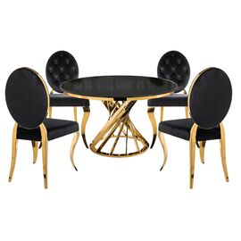 Обеденная группа Вандер black / gold | Интернет магазин мебели и декора LifeDekor
