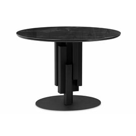 Стол стеклянный Калипсо 110х75 черный мрамор / черный | Интернет магазин мебели и декора LifeDekor