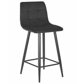 Стул полубарный DOBRIN OLIVIA, черные матовые ножки, черный велюр (108-77), Вариант: черные матовые ножки, черный велюр (108-77) | Интернет магазин мебели и декора LifeDekor