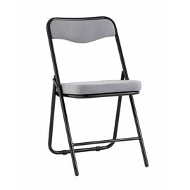 Складной стул Джонни велюр серый каркас черный матовый | Интернет магазин мебели и декора LifeDekor