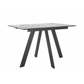 Стол DikLine DKD140, керамика 140(180)х80, мрамор серый матовый, опоры черные (2 уп.) | Интернет магазин мебели и декора LifeDekor