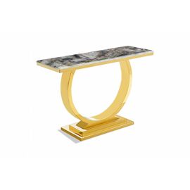 Стол-консоль Лира IST-806,120х40х76 см, светло-серый/золотой | Интернет магазин мебели и декора LifeDekor