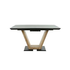 Стол Торонто 140, Черный с чёрным стеклом/Ель умбра, черный | Интернет магазин мебели и декора LifeDekor