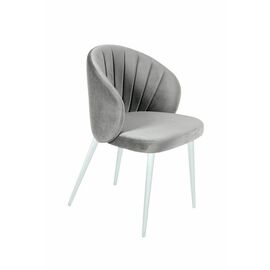 Стул Mont Blanc, бархат серый 02 / белый конус | Интернет магазин мебели и декора LifeDekor