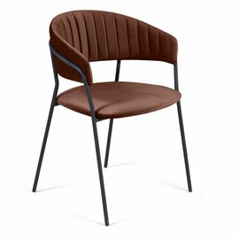 Стул Kelly с подлокотниками, бархат коричневый 12 | Интернет магазин мебели и декора LifeDekor