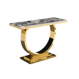 Стол-консоль Лира IST-806,120х40х76 см, темно-серый/золотой | Интернет магазин мебели и декора LifeDekor