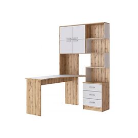 Компьютерный стол Ганор левый дуб вотан / белый | Интернет магазин мебели и декора LifeDekor