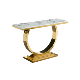 Стол-консоль Лира IST-806,120х40х76 см, небесный белый/золотой | Интернет магазин мебели и декора LifeDekor