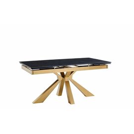 Стол керамический Dick 160-240*90*76 черный матовый/бронза | Интернет магазин мебели и декора LifeDekor