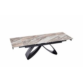 Стол керамический Enzo160-240*90 серый глянец/черный | Интернет магазин мебели и декора LifeDekor