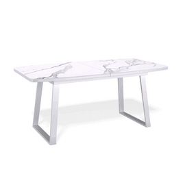 Стол керамический Vavilon 140-180*80*76 белый мрамор/белый | Интернет магазин мебели и декора LifeDekor