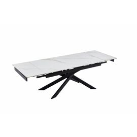 Стол керамический Titan 160-240*90*76 белый глянцевый / опора черный металл | Интернет магазин мебели и декора LifeDekor