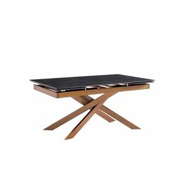 Стол керамический Titan 160-240*90*76 черный матовый / опора бронза | Интернет магазин мебели и декора LifeDekor