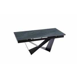 Стол керамический Persey 180-240*90*76 черный / опора черный металл | Интернет магазин мебели и декора LifeDekor