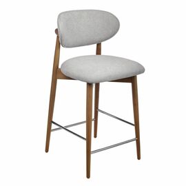 Стул полубарный Lucas 3 серый букле ножки цвета орех | Интернет магазин мебели и декора LifeDekor
