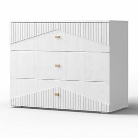 Комод «Оливия» 3Я КМК 0971.19, белый/ясень белый текстурный | Интернет магазин мебели и декора LifeDekor