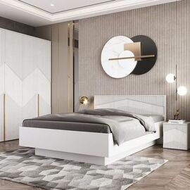 Спальня «Оливия» КМК 0971, белый/ясень белый текстурный | Интернет магазин мебели и декора LifeDekor