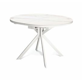 Стол овальный керамический Avilon 110-155*90*76 белый мрамор/белый | Интернет магазин мебели и декора LifeDekor