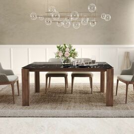 Стол обеденный Aron 180, керамика глянцевая черная | Интернет магазин мебели и декора LifeDekor