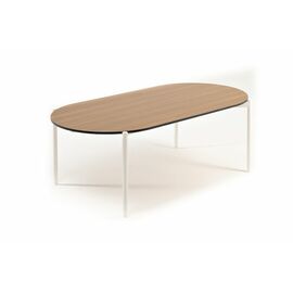 "Диего" журнальный стол из HPL 120х60 H40, каркас белый муар, цвет "дуб" | Интернет магазин мебели и декора LifeDekor