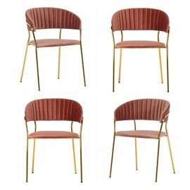 Комплект из 4-х стульев Turin пудровый с золотыми ножками | Интернет магазин мебели и декора LifeDekor