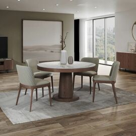 Стол круглый обеденный Bilbo 110, керамика матовая белая | Интернет магазин мебели и декора LifeDekor