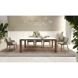 Стол раскладной Aron (160+40), керамика матовая белая | Интернет магазин мебели и декора LifeDekor