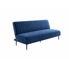 Baccara диван-кровать трехместный прямой без подлокотников, бархат синий 29 | Интернет магазин мебели и декора LifeDekor