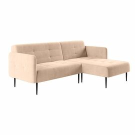 Monaco диван-кровать с шезлонгом, с подлокотниками, бархат бежевый 5 | Интернет магазин мебели и декора LifeDekor