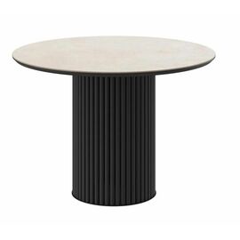 Стол DikLine AKR120 Керамика Krater Perla (бежевый матовый)/подстолье черное/опоры черные (2 уп.), | Интернет магазин мебели и декора LifeDekor