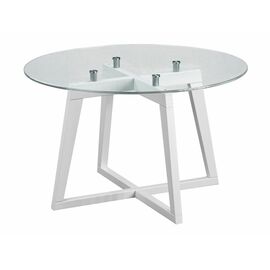 Стол журнальный Рилле 445 белый/стекло прозрачное (круг) | Интернет магазин мебели и декора LifeDekor