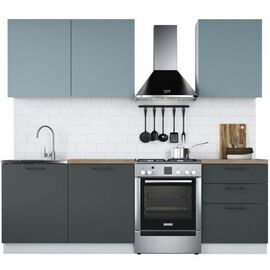 Кухонный гарнитур «Равенна Сити» 180см 60x60, Сумеречный голубой/Антрацит | Интернет магазин мебели и декора LifeDekor