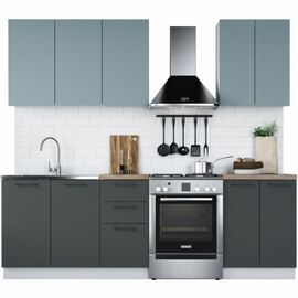 Кухонный гарнитур «Равенна Сити» 180см 60x40, Сумеречный голубой/Антрацит | Интернет магазин мебели и декора LifeDekor