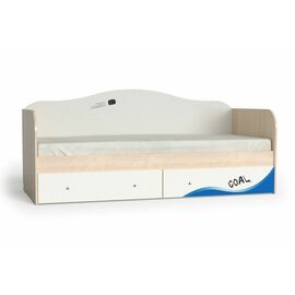 Кровать "Хоккей" Шимо светлый/Белый шёлк | Интернет магазин мебели и декора LifeDekor