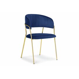 Стул на металлокаркасе Kamelia dark blue / gold | Интернет магазин мебели и декора LifeDekor