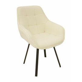 Полукресло поворотное Milan белый букле/черные опоры | Интернет магазин мебели и декора LifeDekor