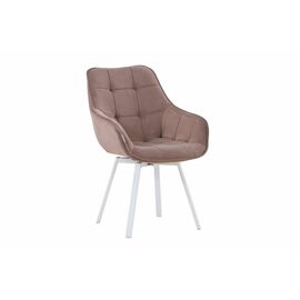 Полукресло поворотное Milan велюр темный латте/белые опоры | Интернет магазин мебели и декора LifeDekor