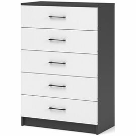 Комод «Чикаго» 5ящ Антрацит/Белый | Интернет магазин мебели и декора LifeDekor