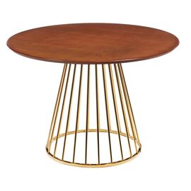 Стол Liverpool 110см шпон орех, золотистые ножки | Интернет магазин мебели и декора LifeDekor