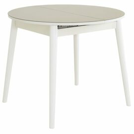 Стол «Ривьера» круг стекло капучино, белый прямые | Интернет магазин мебели и декора LifeDekor