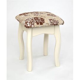 Табурет из массива березы (Розы светлые-ткань/Слоновая кость каркас) | Интернет магазин мебели и декора LifeDekor